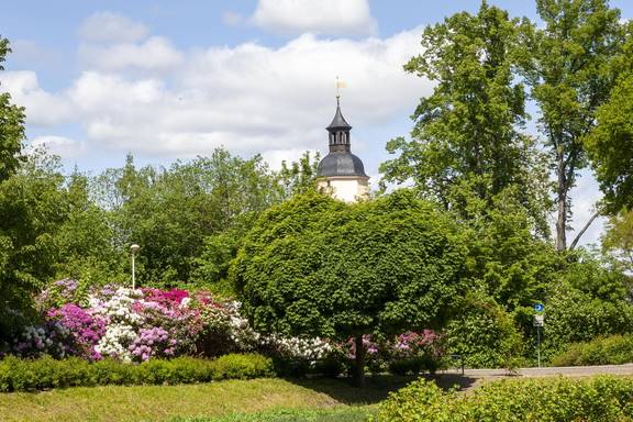 Rosarium mit Blick auf St. Georgen