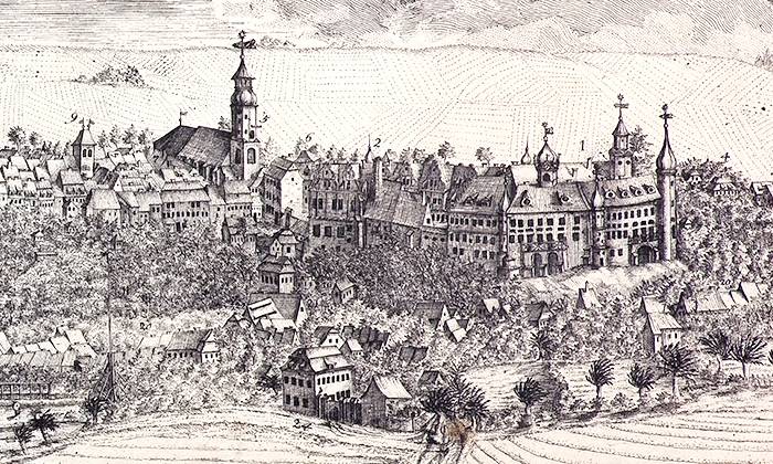 detail guiseppe carlo zucchi, ansicht von glauchau von westen, 1765 ©Stadt Glauchau